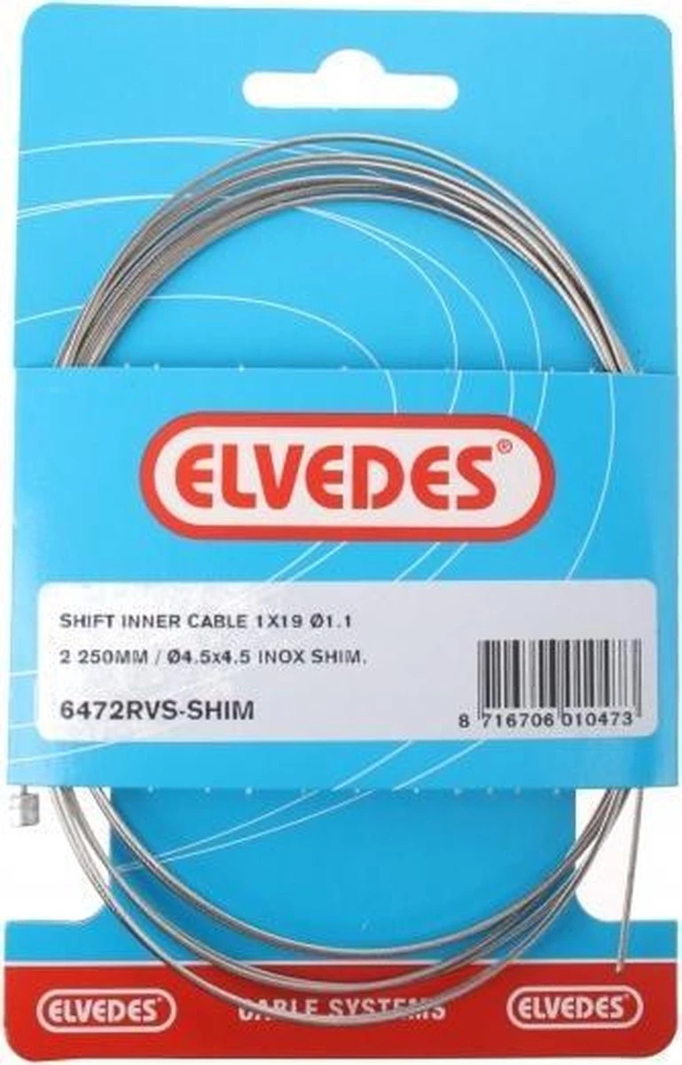 Schakel Binnenkabel Elvedes Voor Shimano 2250mm RVS ø1,1mm Shimano N-nippel (op Kaart) - Afbeelding 14