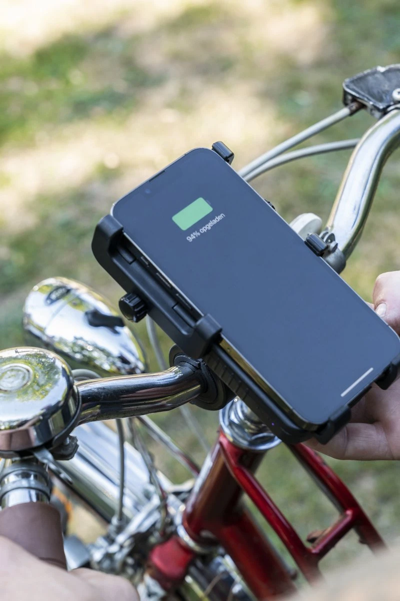 FONSAFE 3 In 1 Telefoonhouder Fiets Met Powerbank En LED Lamp - Universeel Schokbestendig - Fietslamp - Powerbank 5000 MAh – Zwart - Afbeelding 10