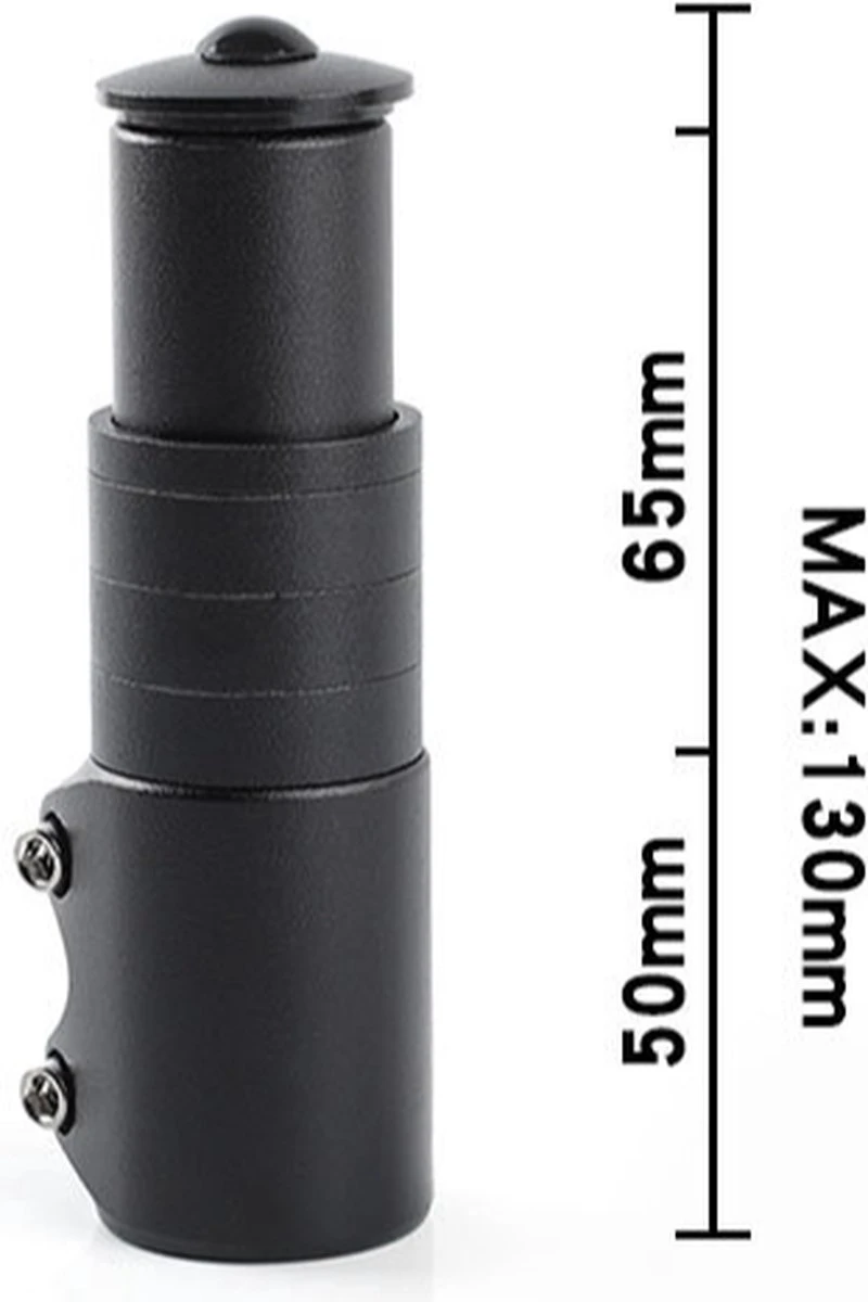 Voltano Stuurpen Verlenger XL - 1-1/8'' 28.6mm - Fietsstuur Verhoger Tot Max 130MM - Zwart - Afbeelding 4