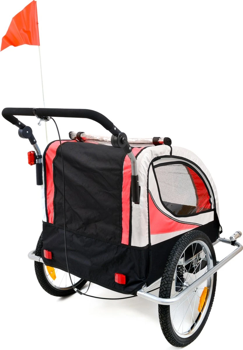 Fietskar Voor Kinderen - Met Buggyfunctie - En Schokbrekers - Rood - Afbeelding 3