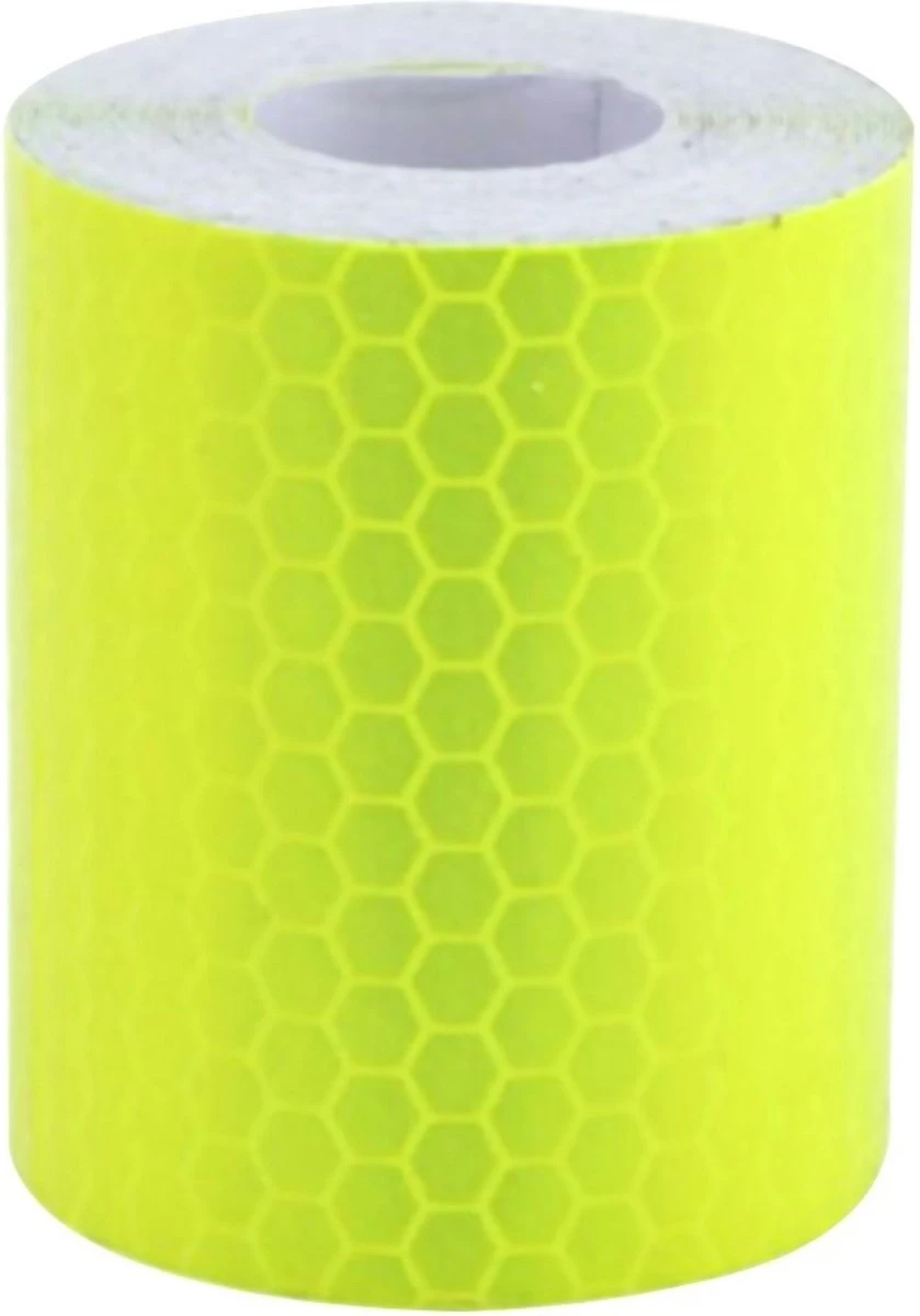 Vardaan Reflecterende Tape - Bakfiets - Fiets - Auto - Fluoriserend Geel Reflectie Plakband Op Rol - 3 Meter X 5 Cm Breed - Afbeelding 3