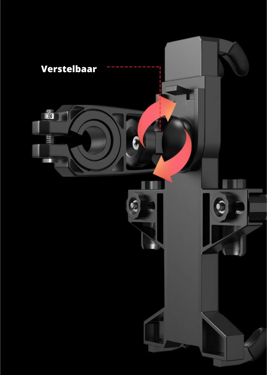 Merkloos Telefoonhouder Fiets - Smartphone Fietshouder - Tot 6,5 Inch - GSM Houder - Telefoonhouder Motor - Zwart - Afbeelding 7
