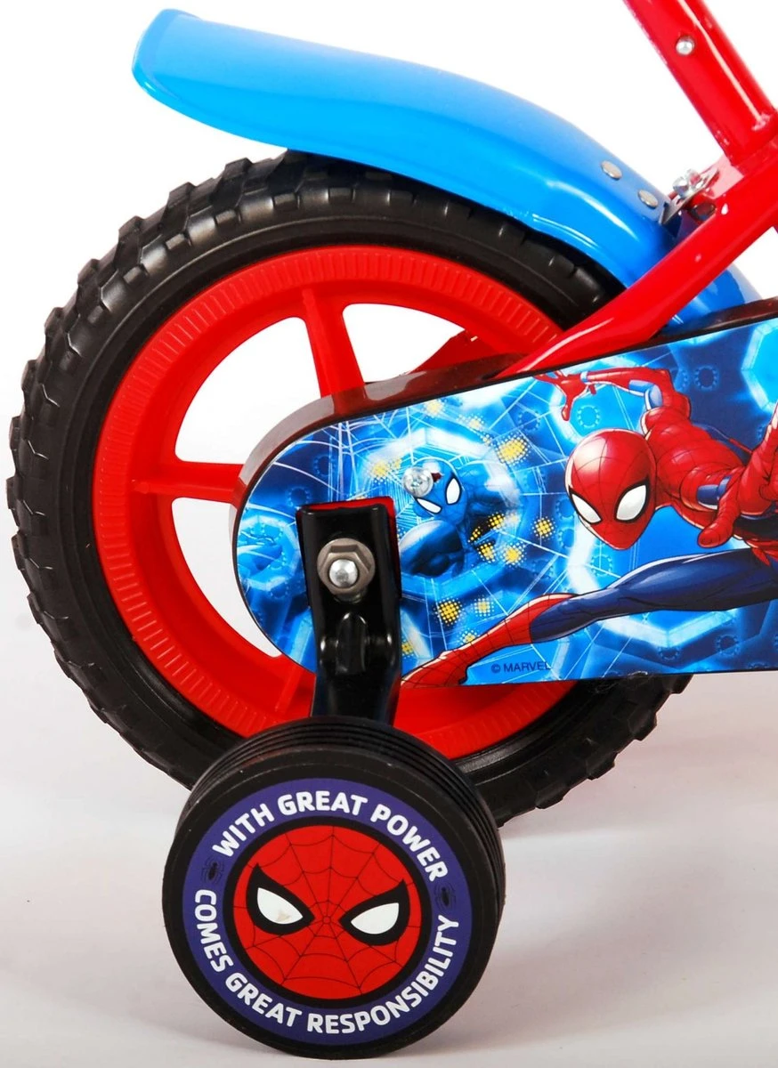 Marvel Spider-Man Kinderfiets - Jongens - 10 Inch - Rood/Blauw - Doortrapper - Afbeelding 2