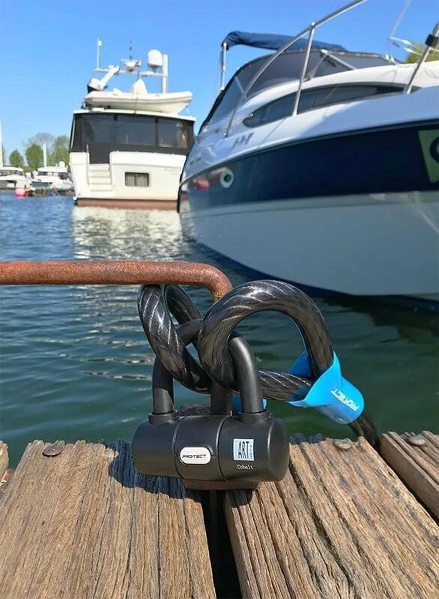 Pro-tect Cobalt Kabelslot 2,5 Meter Lang | ø20mm X 250cm | ART1 En VBV Keuring | Staalkabel Met Lussen En Hangslot | Slot Tuinmeubelen Terras Bootslot Jet Ski - Afbeelding 3