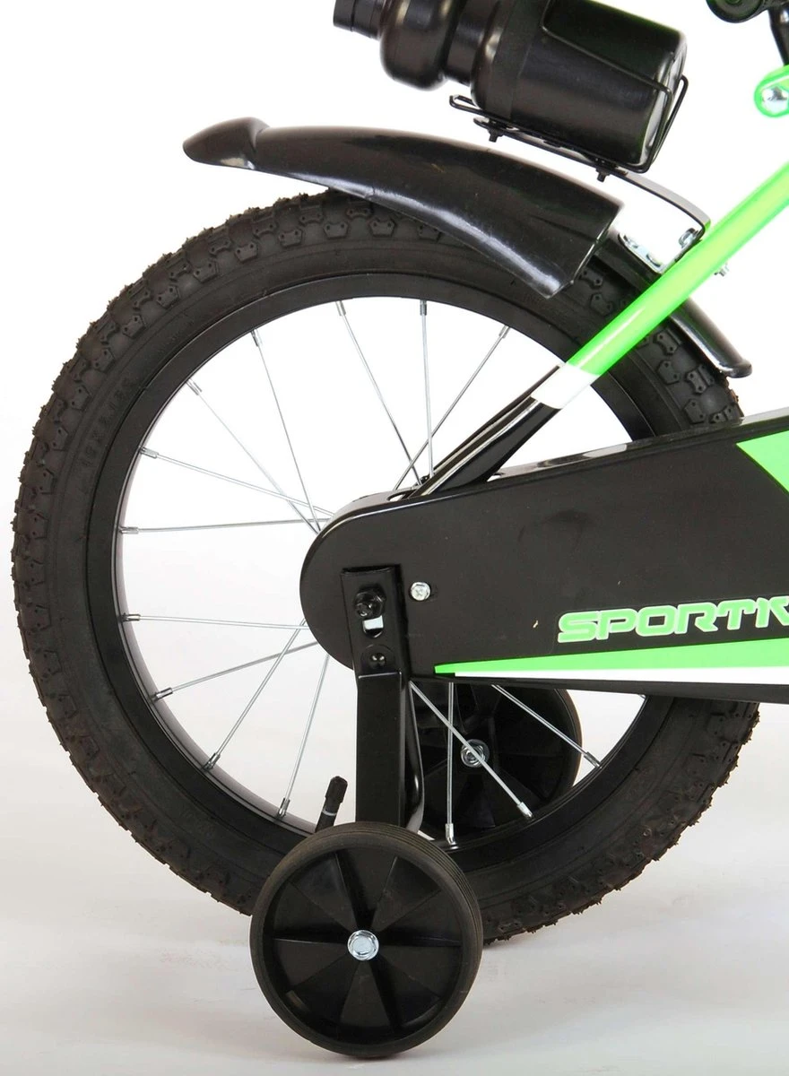 Volare Sportivo Kinderfiets - Jongens - 16 Inch - Neon Groen Zwart - 95% Afgemonteerd - Afbeelding 15