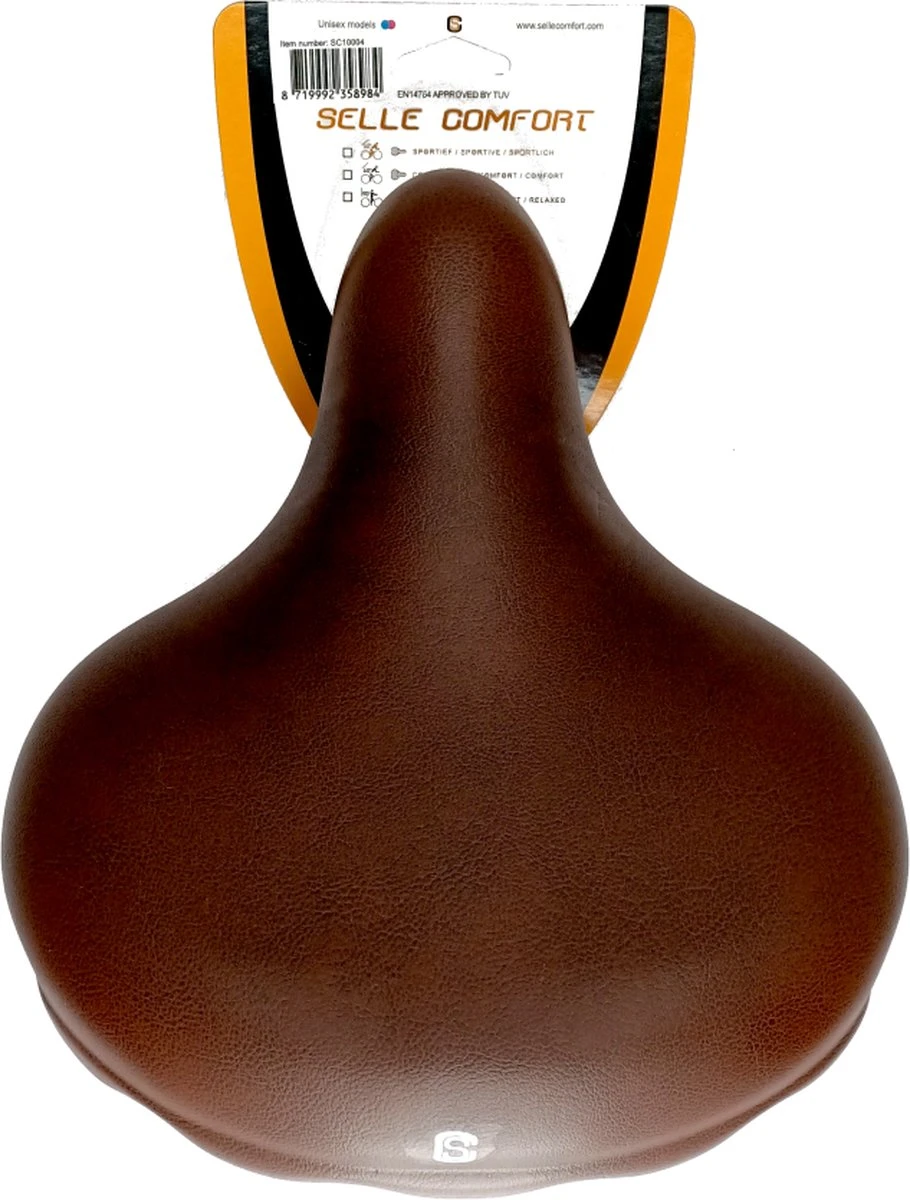 Selle Comfort Fietszadel Drifter - Bruin - Met Zwarte Hangveren - Afbeelding 5