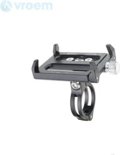VROEM® Telefoonhouder Voor Xiaomi Mijia M365 - M365 Accessoires - Telefoonhouder Voor De Fiets -Elektrische Step - Mobielhouder - Stuur - Voor De Fiets - Aluminium - Zwart