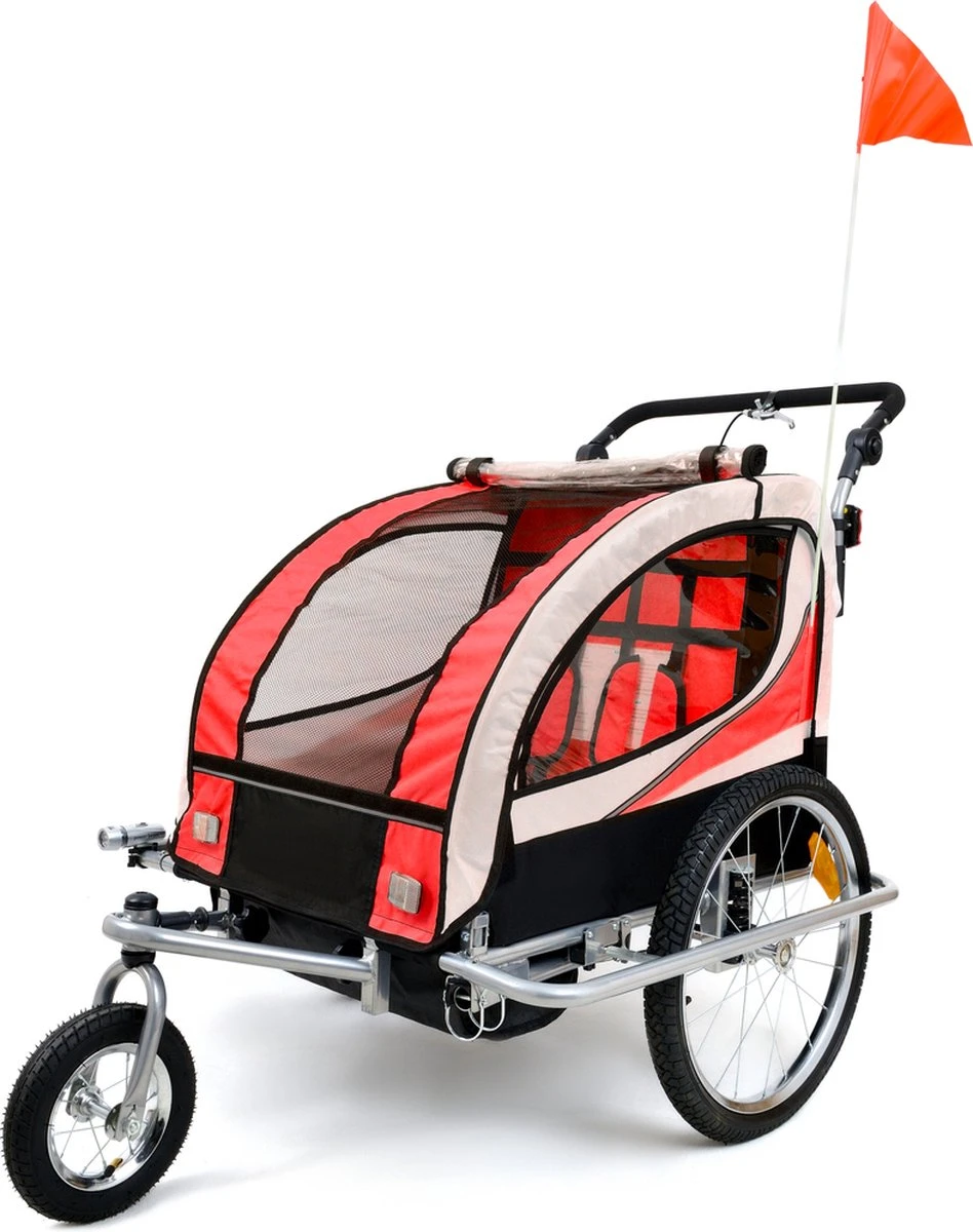 Fietskar Voor Kinderen - Met Buggyfunctie - En Schokbrekers - Rood - Afbeelding 20