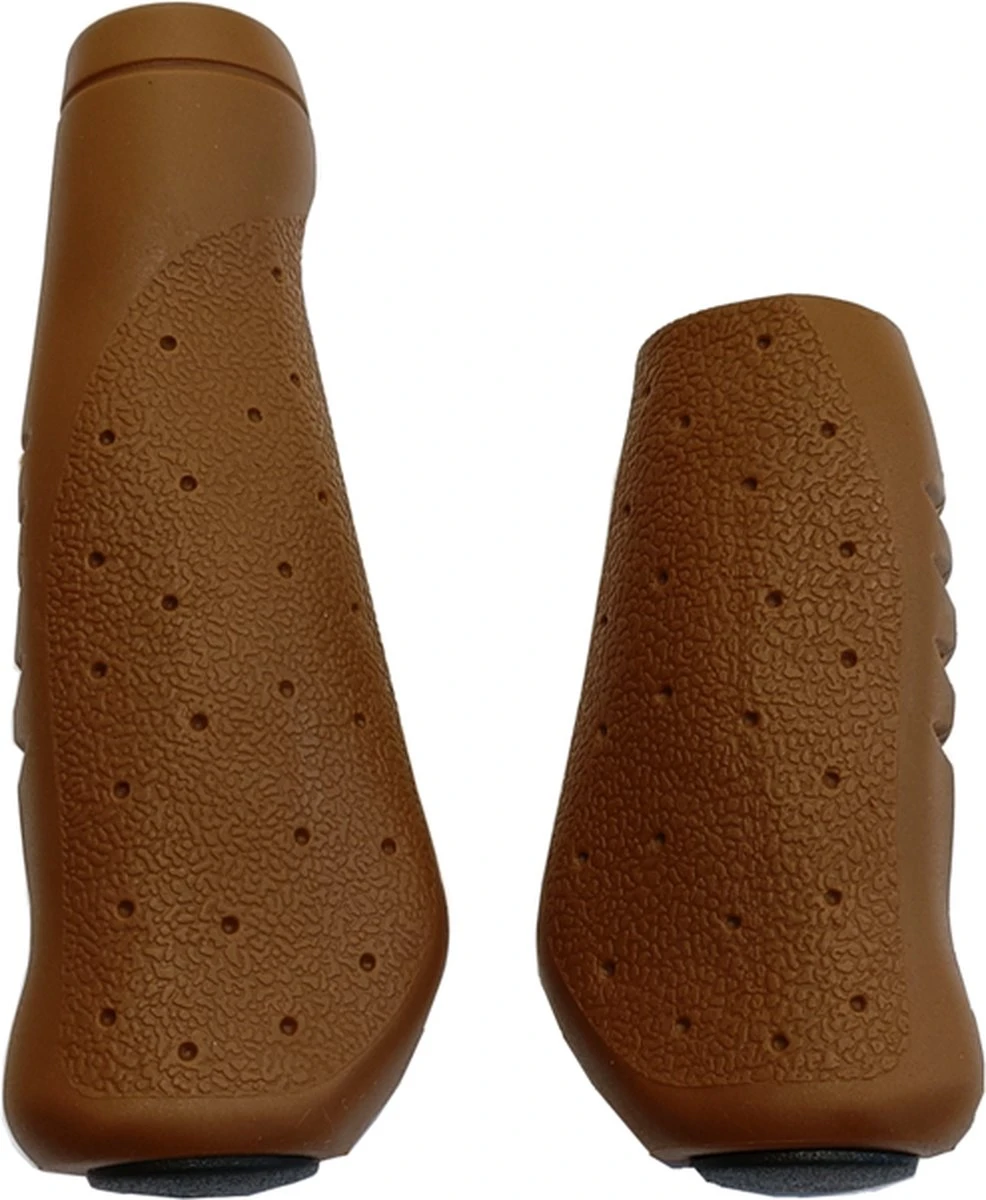 Fietshandvatten Be Cool Caramel Bruin, 92 En 135 Mm Voor Draaischakelaars, Prachtige Fietshandvatten Van Goede Kwaliteit